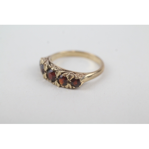 253 - 9ct gold vintage garrnet dress ring (3.6g)