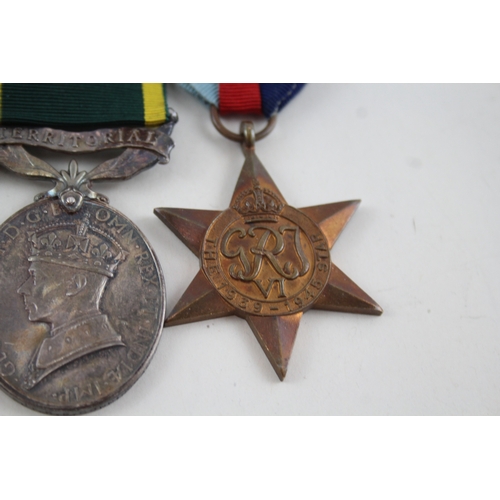 368 - WW2 Territorial Medal Group Territorial 4604573 Sjt R. E. Cunningham RA x 5