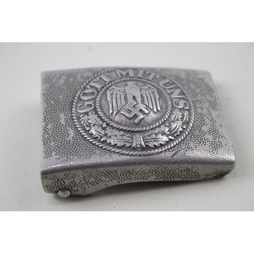 374 - WW2 Era German Army Aluminum Belt Buckle Maker Marked R.S & S