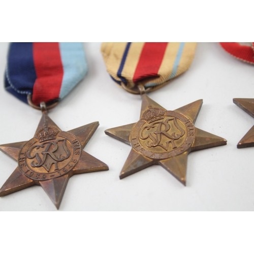 375 - WW2 - ERII Army Long Service Medal Group Inc Italy, Africa Stars, Etc x 6