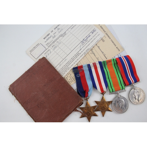 376 - WW2 Mounted Medal Group & Original Paperwork To ANK Aird Served HLI 1942-1947