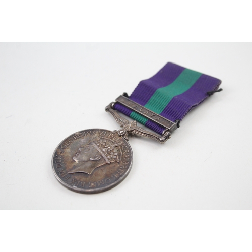 377 - ERII GSM Malaya Officer Medal Lt J.V.S Kenny R. Hampshires