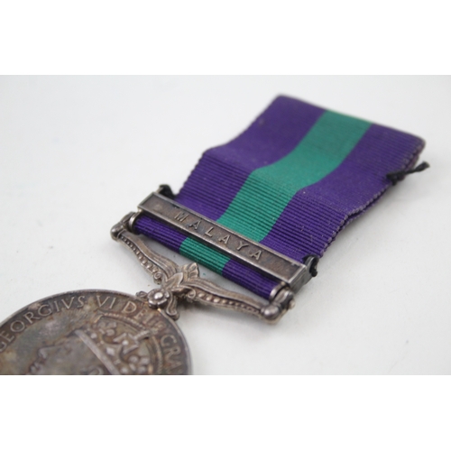 377 - ERII GSM Malaya Officer Medal Lt J.V.S Kenny R. Hampshires