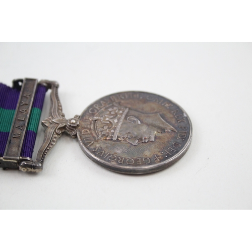 377 - ERII GSM Malaya Officer Medal Lt J.V.S Kenny R. Hampshires