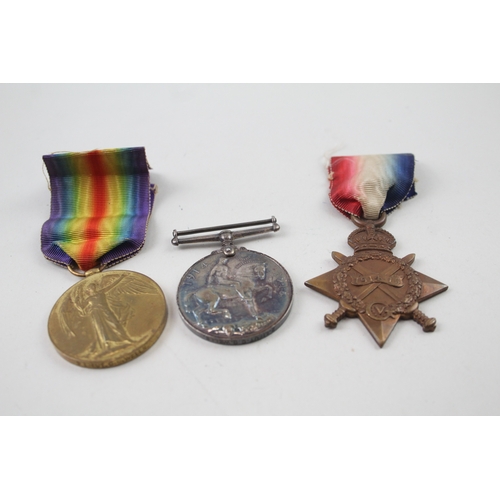 379 - WW1 Officers 1914-15 Star Medal Trio 2nd Lieut C. G. Wells RE x 3