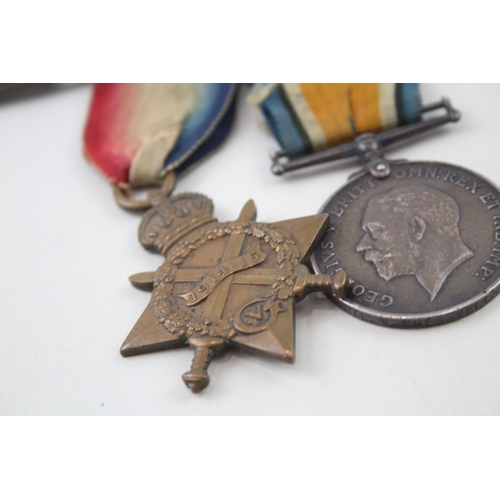 382 - WW1 1914-15 Star Medal Trio & Ribbon Bar 17435 Pte W. Cresswell Northampton R x3