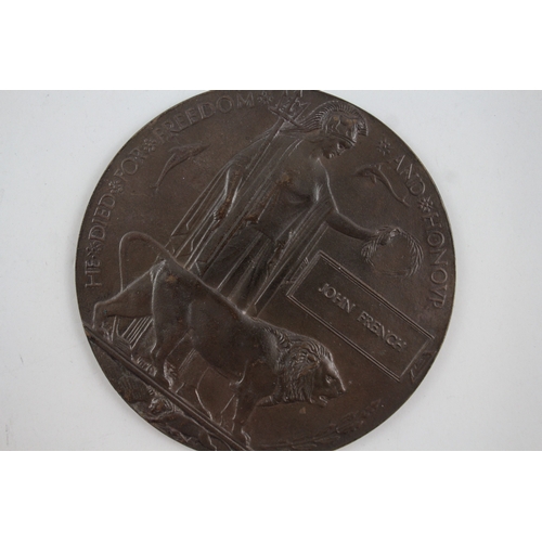 390 - WW1 Death Plaque Named John French