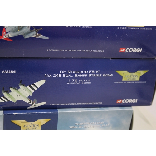 426 - Military Diecast Inc Corgi Aviation Archive  WW2 Planes Spitfire Mosquito x 6