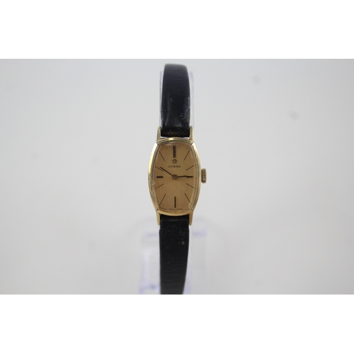 348 - Womens Omega Gold Tone with Engraved Case Back Watch Hand-Wind Working