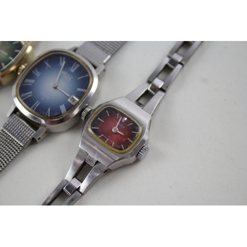 349 - Womens Vintage Seiko Various Colour Dials Watch Hand-Wind Auto Hi-Beat Working