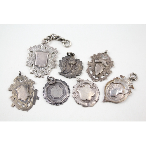 32 - 7 x .925 sterling silver fobs / medallions