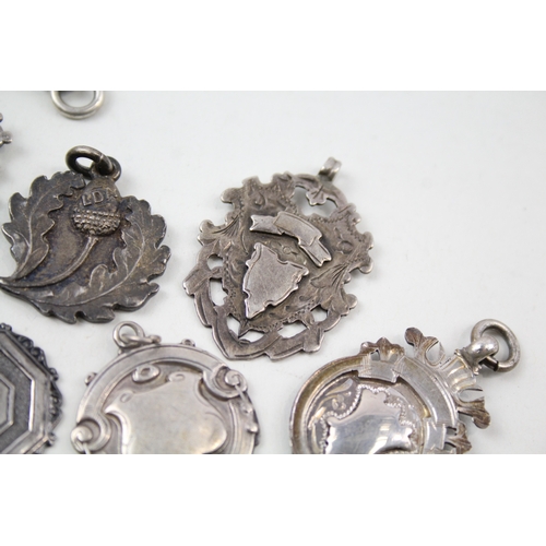 32 - 7 x .925 sterling silver fobs / medallions