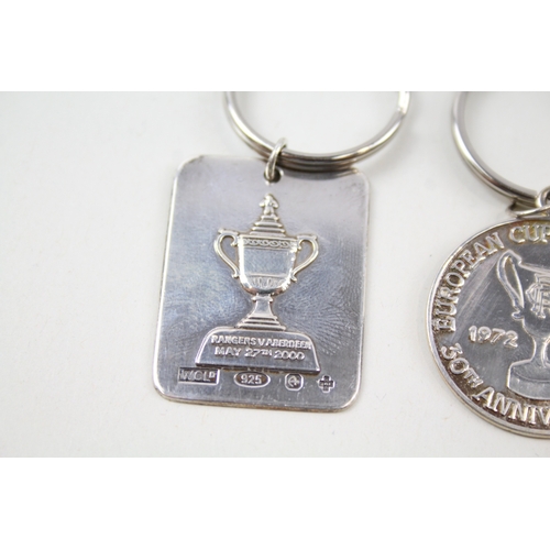 437 - Selection of silver key rings