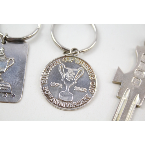 437 - Selection of silver key rings