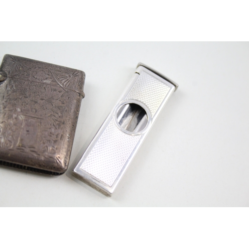 37 - 4 x .925 sterling silver vesta cases / cigar cutter