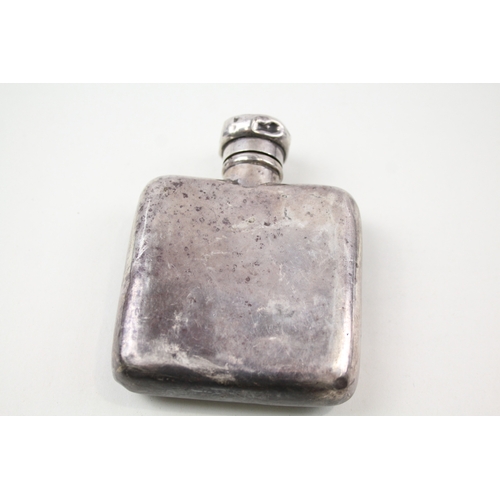 39 - antique .925 sterling silver gents hip flask