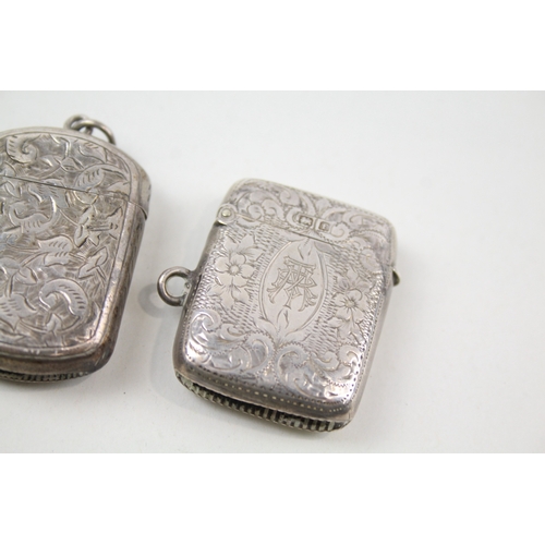 40 - 3 x .925 sterling silver vesta / match cases