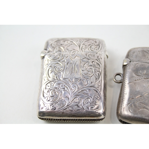 43 - 3 x .925 sterling silver vesta / match cases