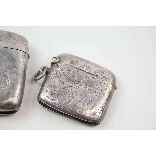 43 - 3 x .925 sterling silver vesta / match cases