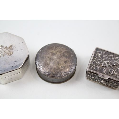 45 - 4 x .925 sterling silver pill / trinket boxes