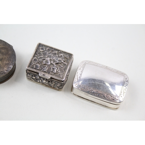 45 - 4 x .925 sterling silver pill / trinket boxes