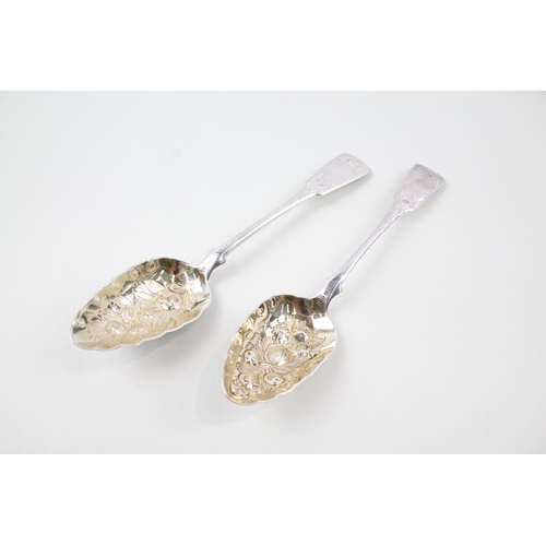 55 - 2 x .925 sterling georgian serving spoons irish