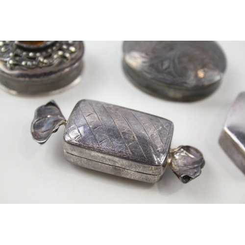 56 - 4 x .925 sterling silver pill / trinket boxes