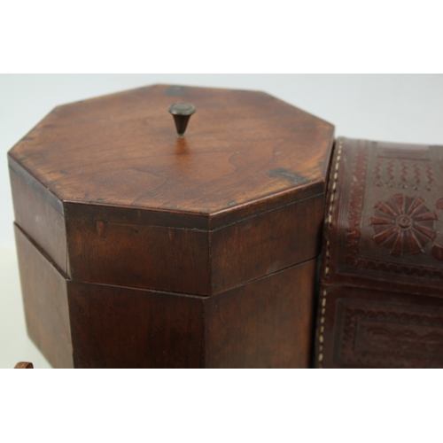 447 - Vintage Wooden and Leather Bound Boxes Collection