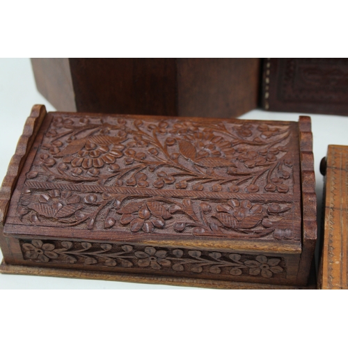 447 - Vintage Wooden and Leather Bound Boxes Collection