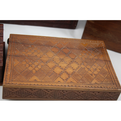 447 - Vintage Wooden and Leather Bound Boxes Collection