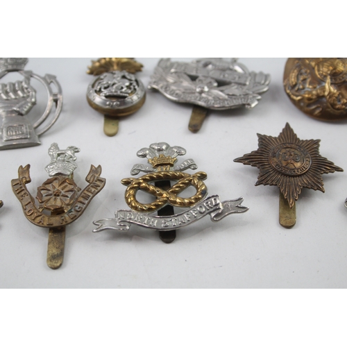 404 - Military Cap Badges Inc R. Scots Fusiliers, Loyal Regt, R. Armoured, Etc x 10