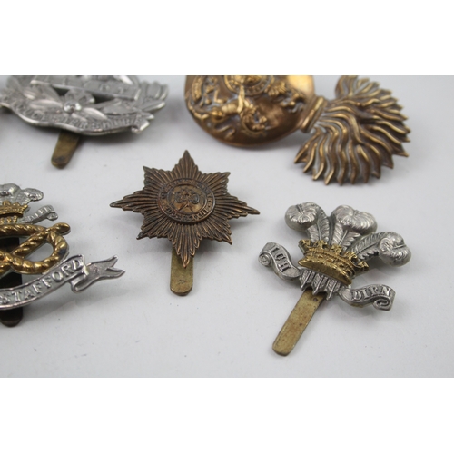 404 - Military Cap Badges Inc R. Scots Fusiliers, Loyal Regt, R. Armoured, Etc x 10