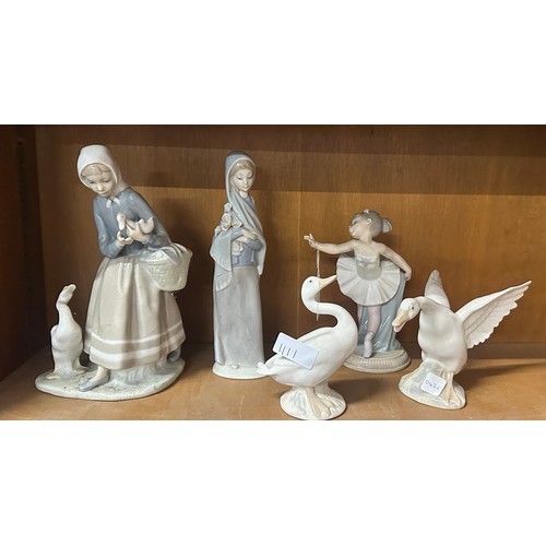 456 - Selection of porcelain figures to include  Nao and Llado etc