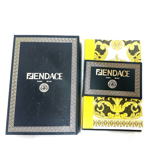 529 - Authentic New Fendace Fendi x Versace 2022 Notebook Set of 3 Books Black/Yellow/Multi, in box
Notebo... 