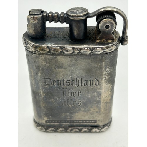 526 - WW2 German pocket lighter Drutschland Uber Alles Fuhrer Fabrik Krupp