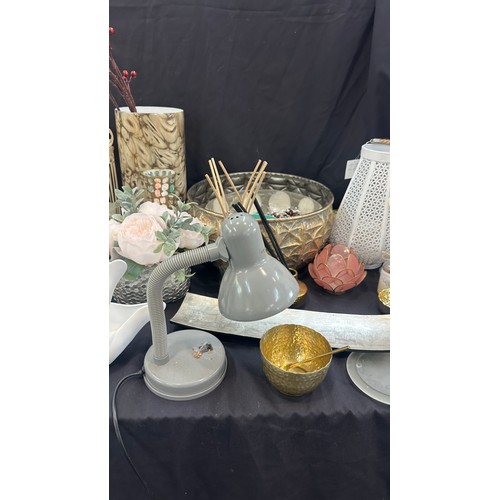 254 - Selection of homeware to include strawberry vase, candle holders, vases etc