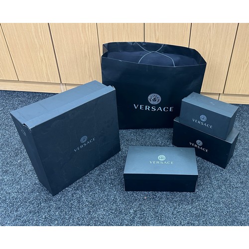 228A - Selection of 5 assorted authentic Versace black gift / item boxes, one carry bag various sizes