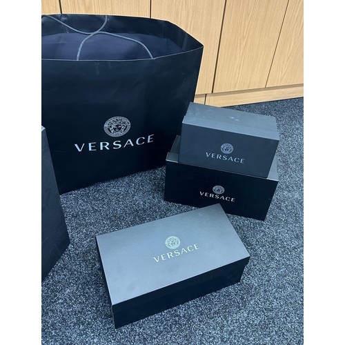 228A - Selection of 5 assorted authentic Versace black gift / item boxes, one carry bag various sizes