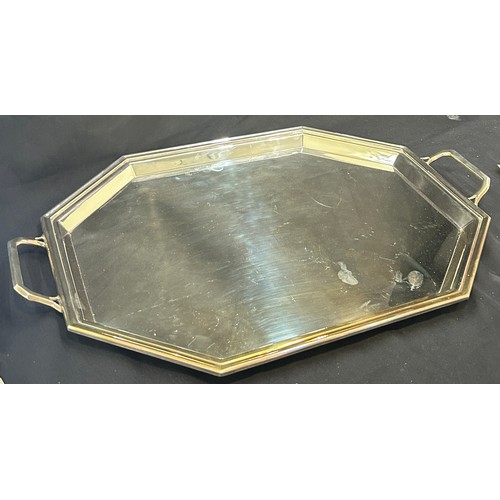 532 - Walker and Hall Silver plated tea tray, approximate measurements: 23 by 15 inches