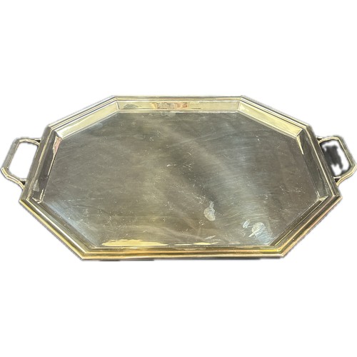 532 - Walker and Hall Silver plated tea tray, approximate measurements: 23 by 15 inches