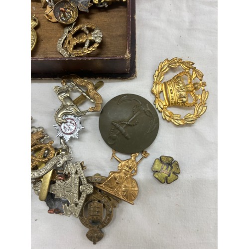 437 - Selection of military cap badges approximately 30