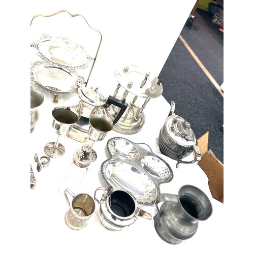 159 - Large selection of EPNS items to include trays, goblets, kettles etc