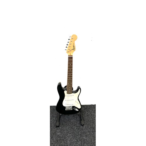 168 - Squier fender mini electric guitar, stand not included