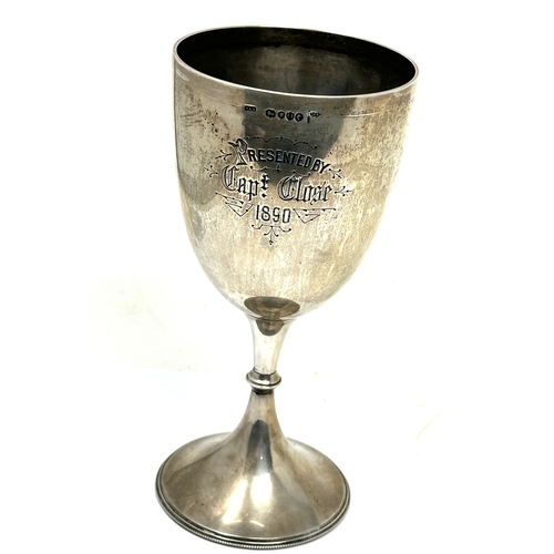 66 - Large  Sterling Silver Late Victorian Trophy Cup  to capt close 1890 weight 247g