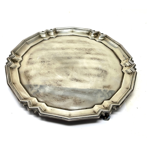 68 - Antique silver salver Birmingham silver hallmarks makers mappin & webb weight 550g