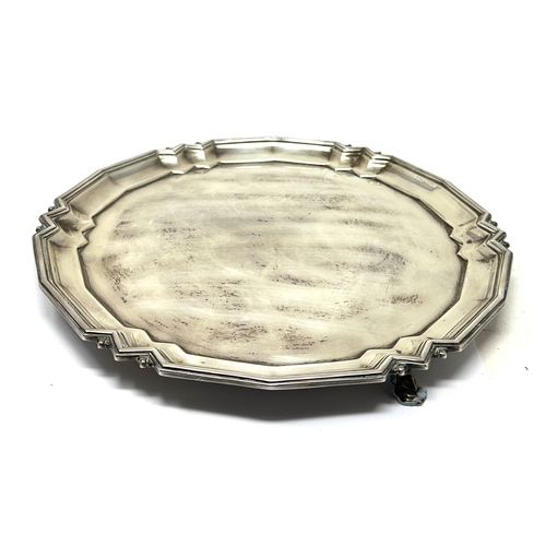 68 - Antique silver salver Birmingham silver hallmarks makers mappin & webb weight 550g