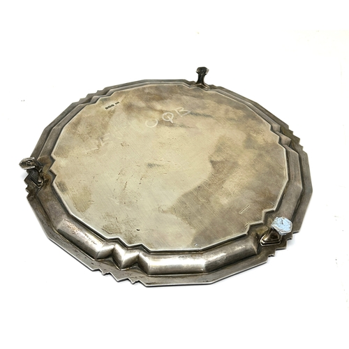 68 - Antique silver salver Birmingham silver hallmarks makers mappin & webb weight 550g