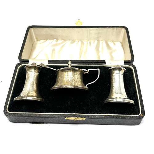 70 - Boxed Antique silver cruet set