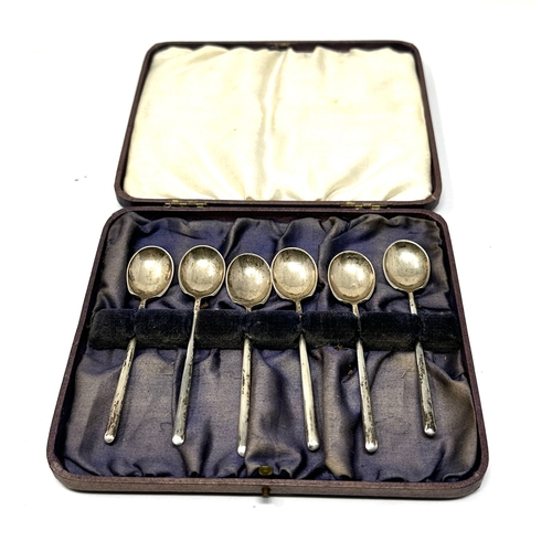 71 - boxed 6 silver teaspoons birmingham silver hallmarks makers james dixon & sons