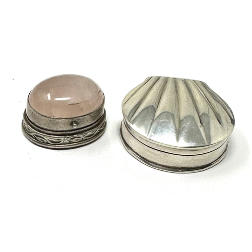 92 - 2 vintage silver pill boxes